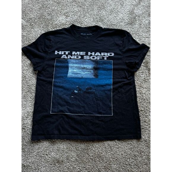 Billie Eilish Mens Black Tour Merch Crew Neck Short Sleeve Graphic T-Shirt Large - Picture 1 of 3